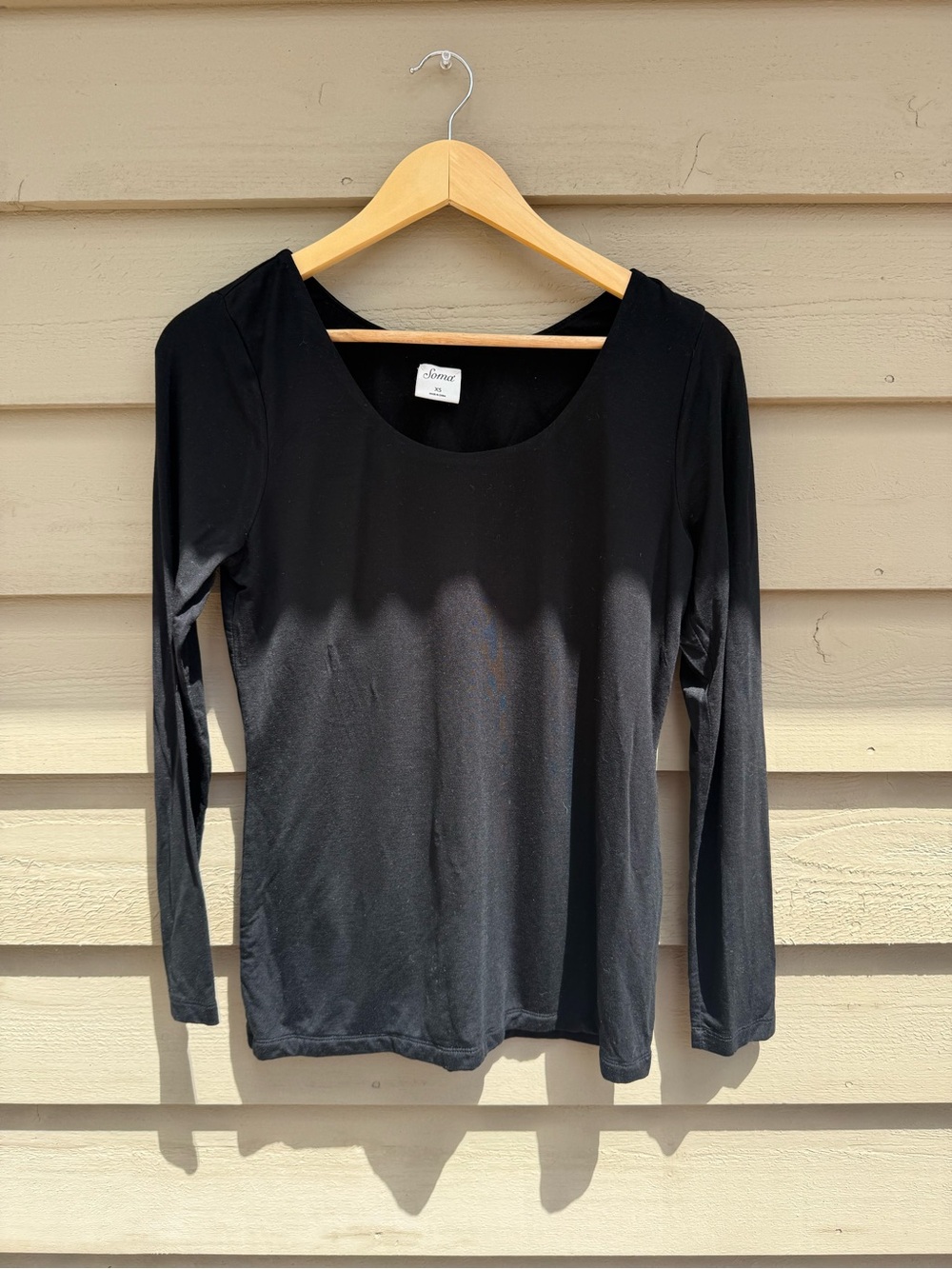 Soma black women's long sleeve turnaround tee  XS